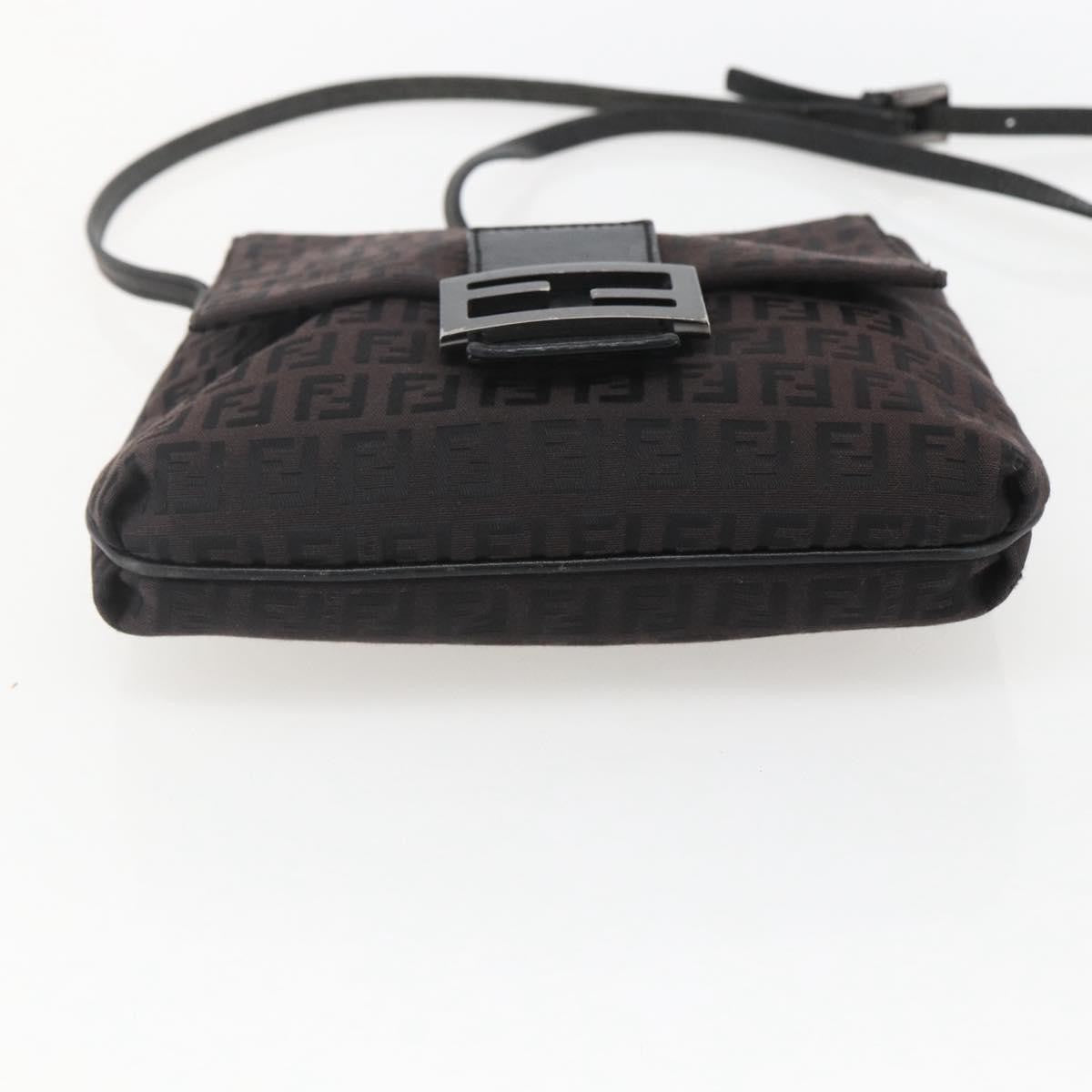 Fendi Vintage Flap Crossbody Bag Zucchino Canvas Brown Canvas Shoulder Bag Bag