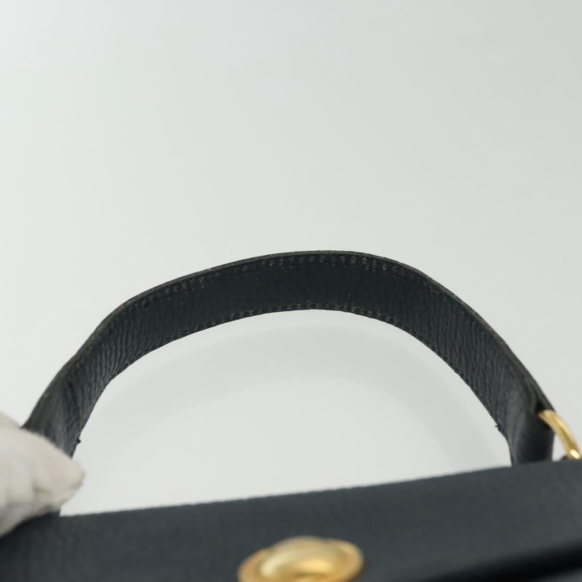 Christian Dior Vintage Handbag Leather Navy Leather Handbag (Pre-Owned)