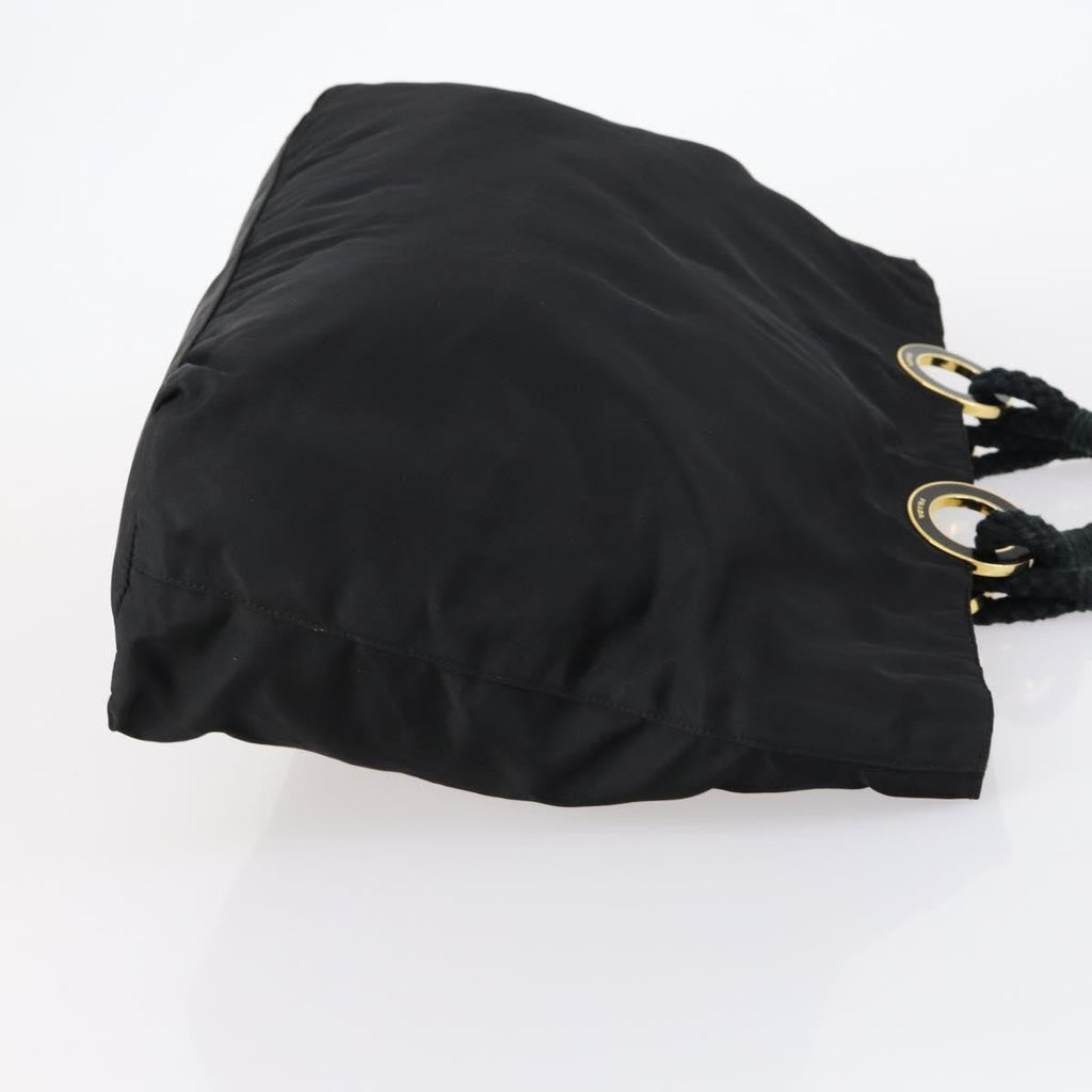 Prada Convertible Metal Handle Satchel Quilted Tessuto Black Nylon Tote Bag Bag