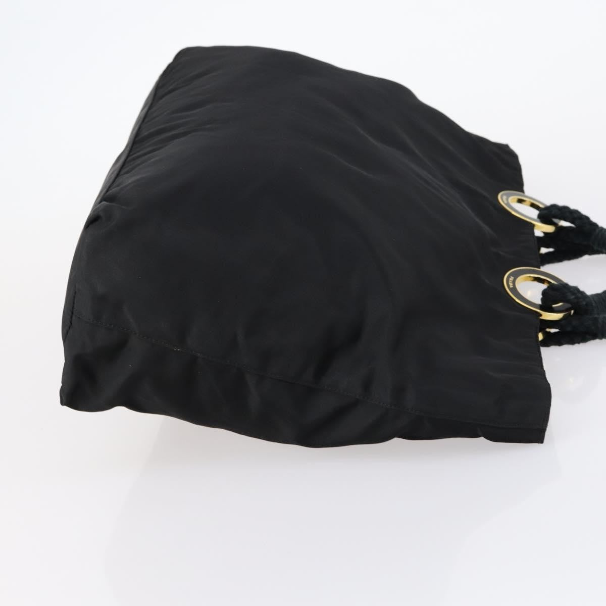 Prada Convertible Metal Handle Satchel Quilted Tessuto Black Nylon Tote Bag Bag