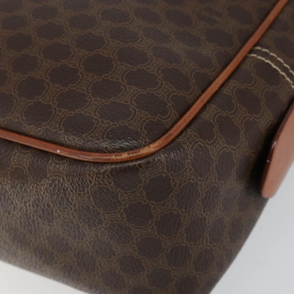 Celine Macadam Handbag Macadam With Leather Brown Canvas Handbag