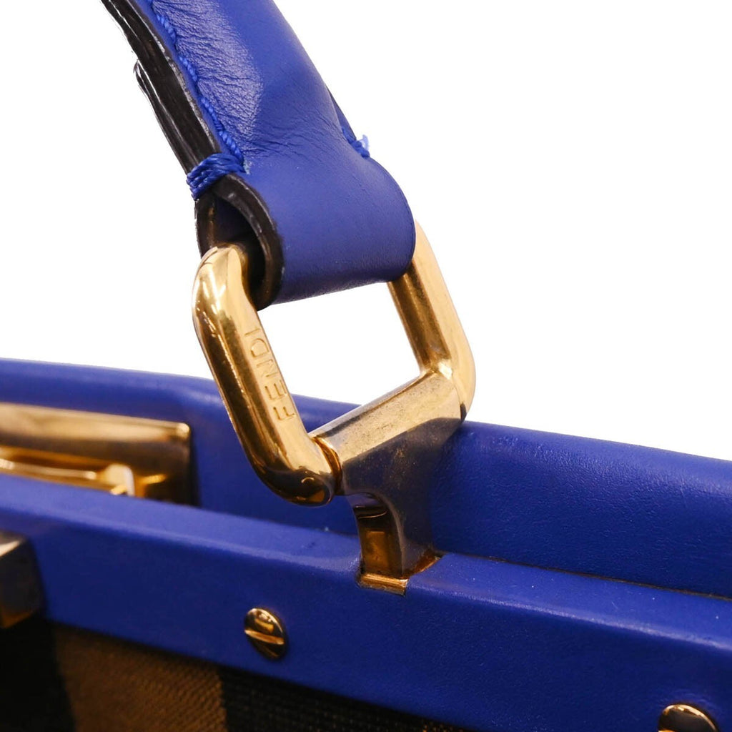 Fendi Peekaboo Bag Soft Leather Blue Leather Handbag