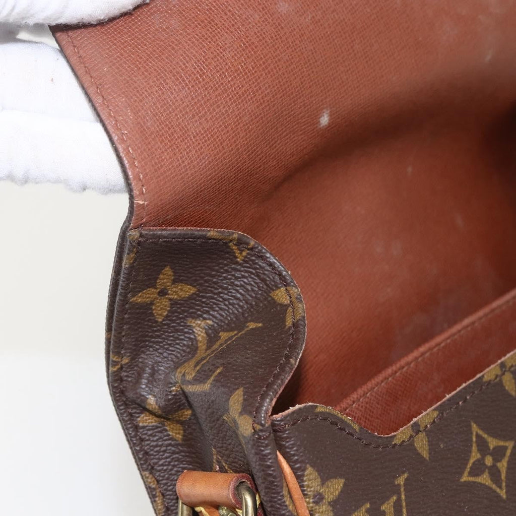 Louis Vuitton Cartouchiere Handbag Monogram Canvas Brown Canvas Shoulder Bag