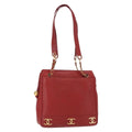 Chanel Vintage Metal Cc Shoulder Bag Caviar Red Leather Shoulder Bag Bag