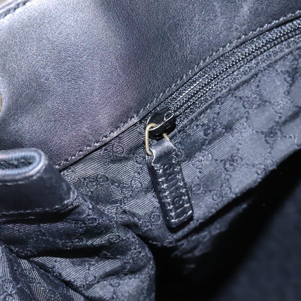 Gucci Sherry Line Shoulder Bag Canvas Black Canvas Shoulder Bag Bag (Pre-Owned)