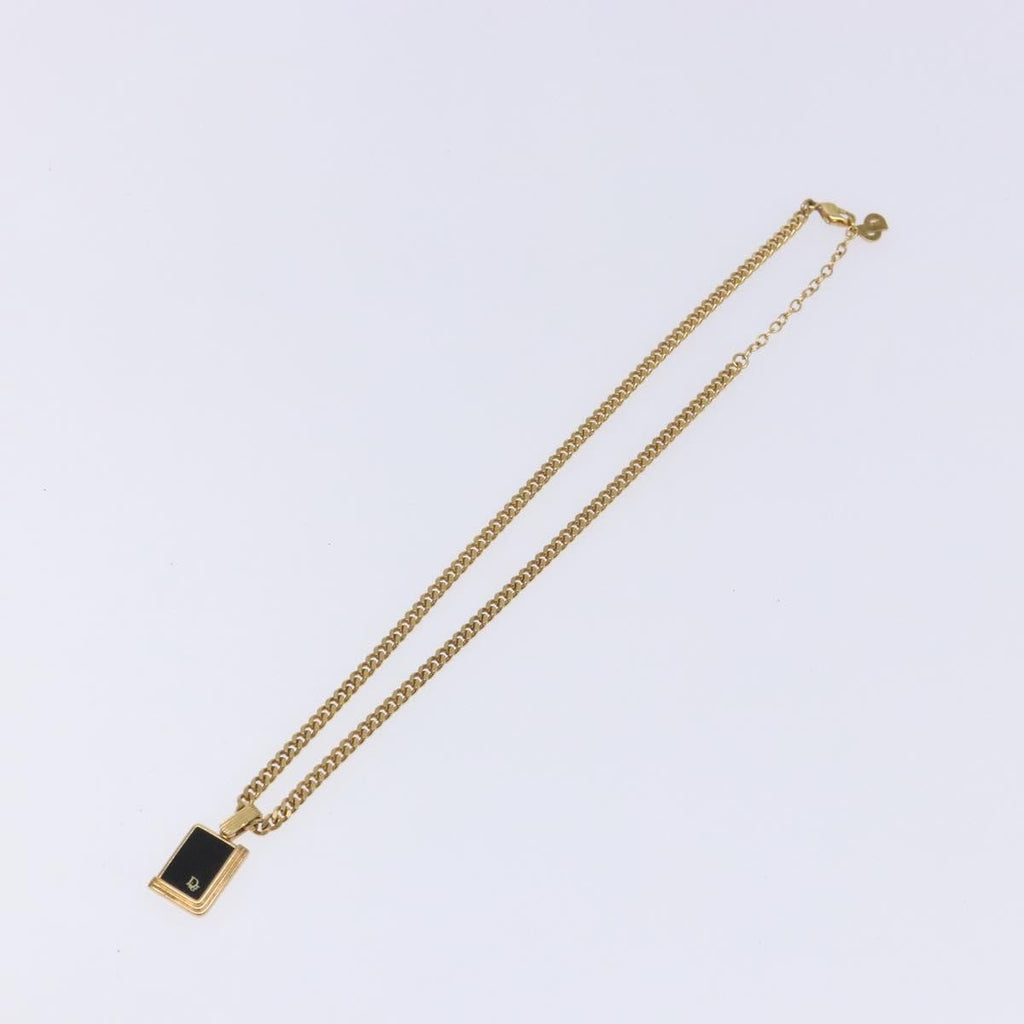 Christian Dior Cd Pendant Necklace Gold-Plated Gold Metal Jewelry (Pre-Owned)