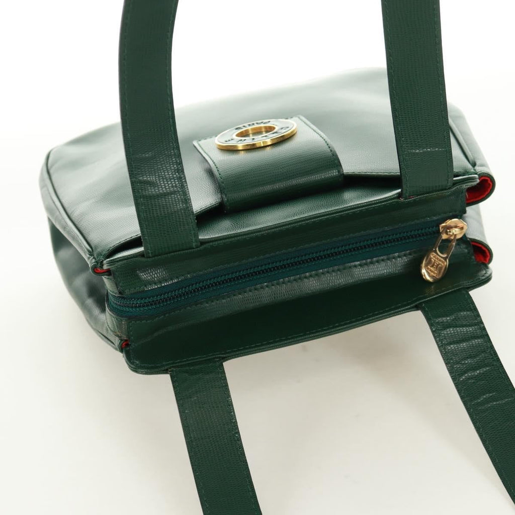 Celine Circle Logo Shoulder Bag Leather Green Leather Shoulder Bag Bag