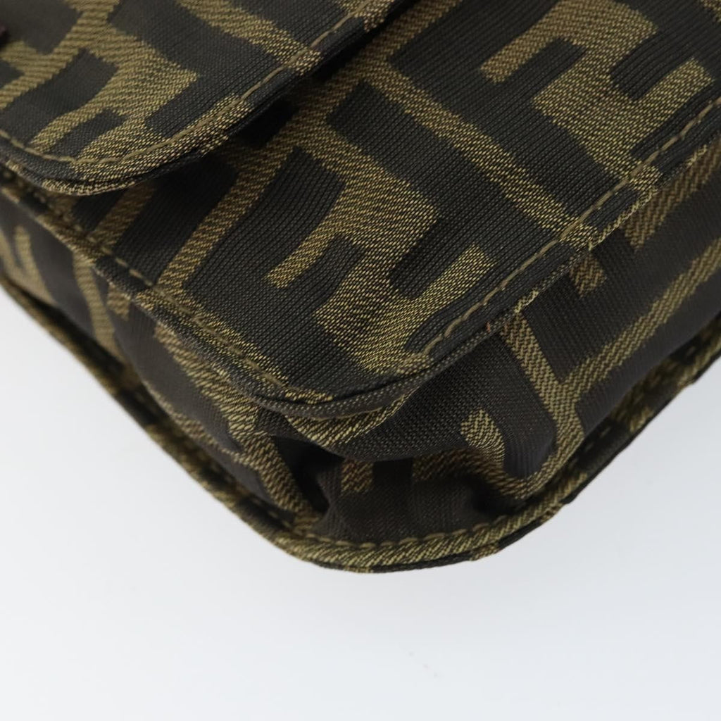 Fendi Flat Messenger Bag Zucca Canvas Brown Canvas Shoulder Bag Bag