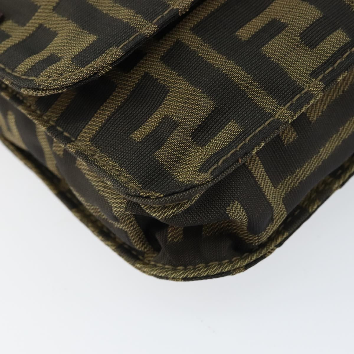 Fendi Flat Messenger Bag Zucca Canvas Brown Canvas Shoulder Bag Bag