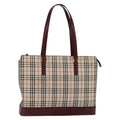 Burberry Nova Check Tote Canvas Check Pattern Beige Canvas Bag
