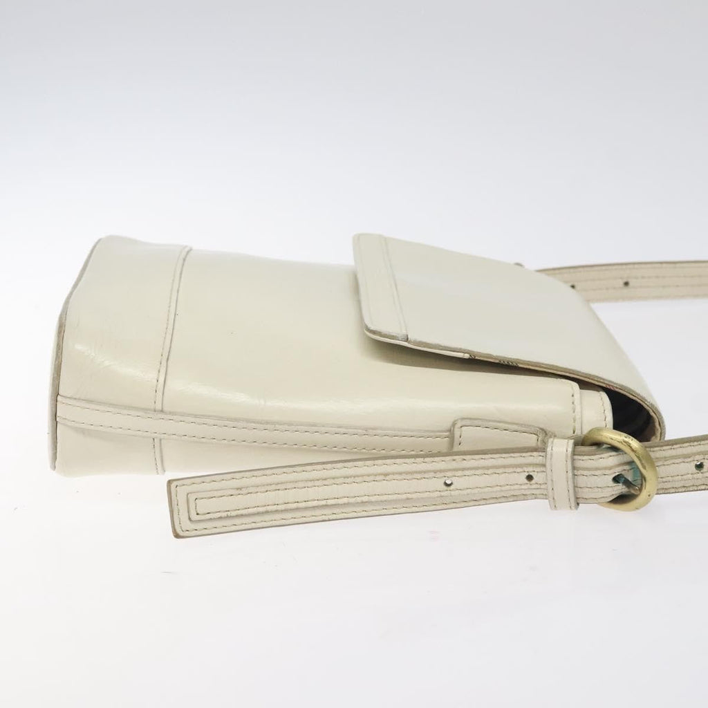 Burberry Flap Shoulder Bag Leather White Leather Shoulder Bag