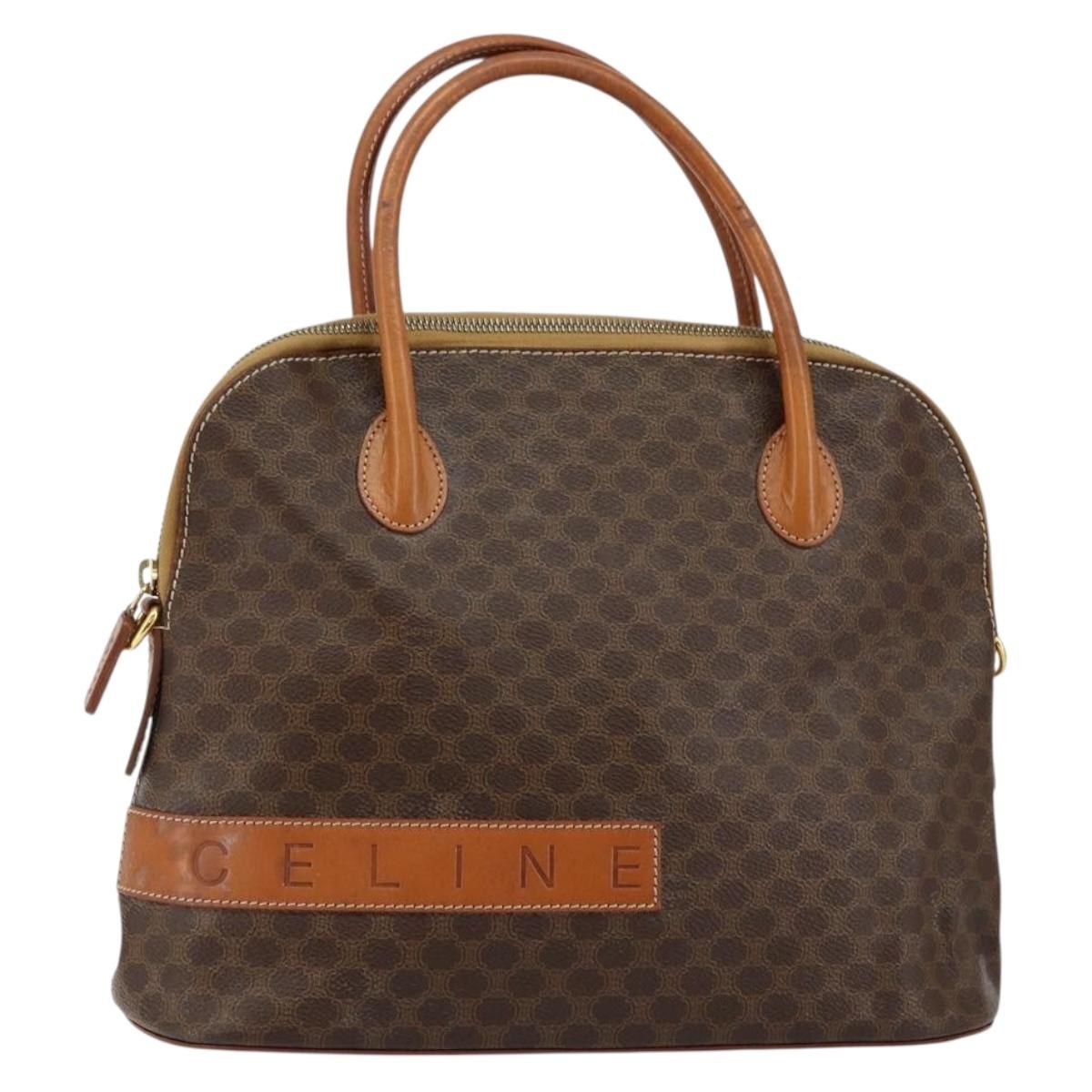 Celine Vintage Macadam Handbag Macadam Brown Canvas Bag