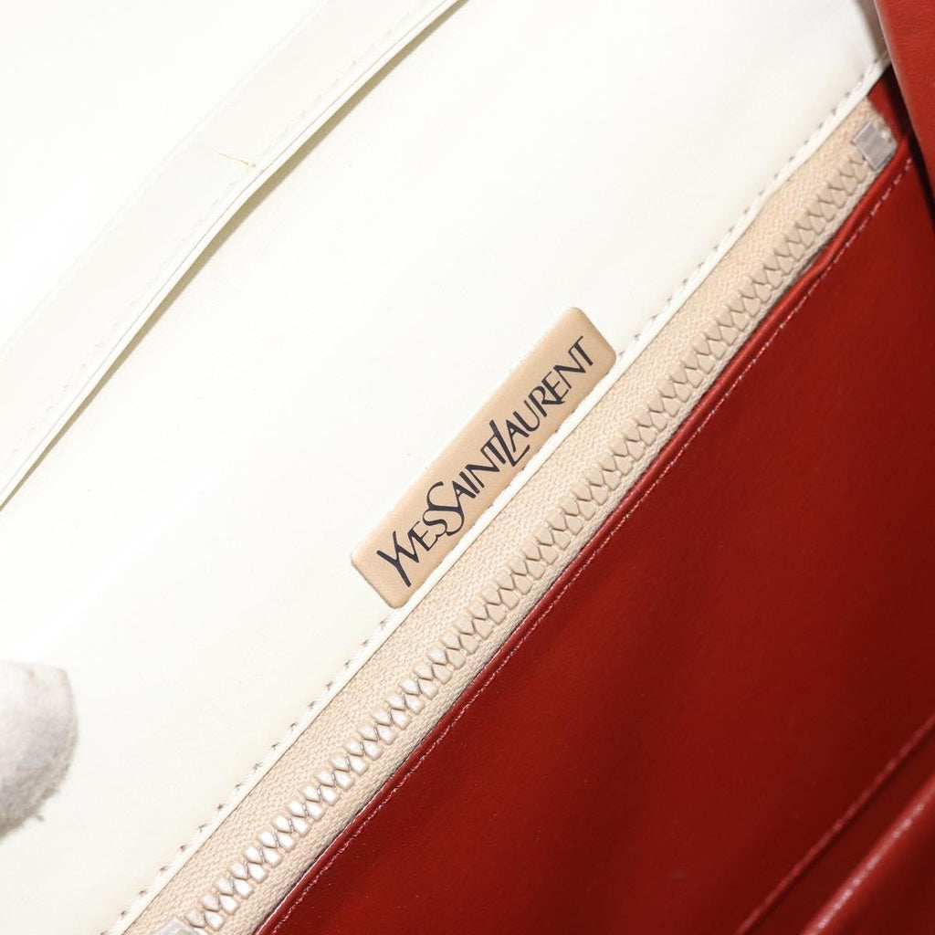 Saint Laurent Vintage Shoulder Bag Leather White Leather Shoulder Bag Bag (Pre-Owned)
