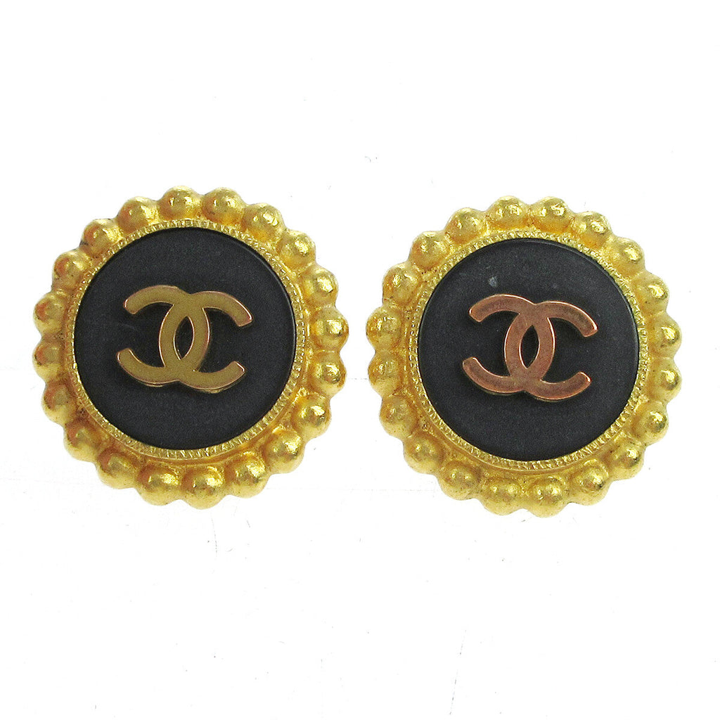 Chanel Cc Round Earrings Metal Gold Gold_Plated Earrings Jewelry