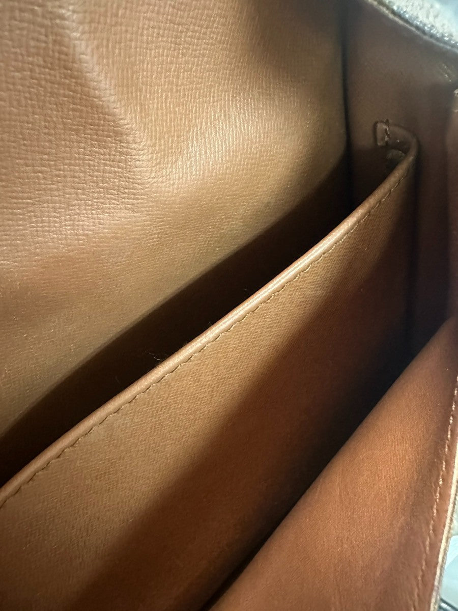 Louis Vuitton Cartouchiere Handbag Monogram Canvas Brown Canvas Shoulder Bag