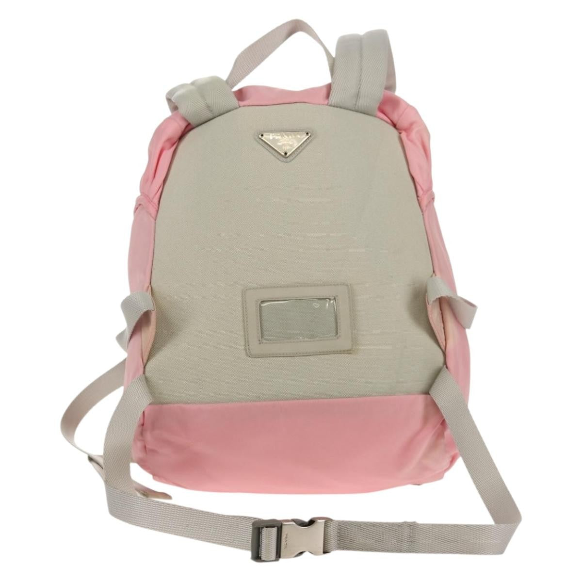 Prada Double Buckle Backpack Tessuto Pink Nylon Backpack Bag