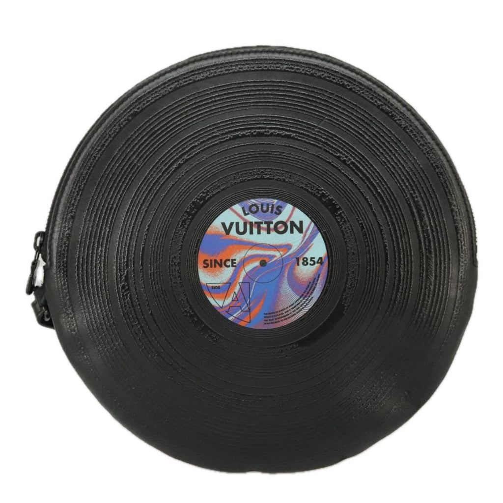Louis Vuitton Disk Pouch Leather Black Leather Clutche & Pouche Bag
