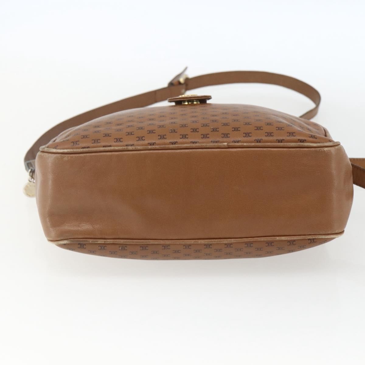 Celine Vintage Macadam Shoulder Bag Canvas And Leather Brown Canvas Shoulder Bag Bag