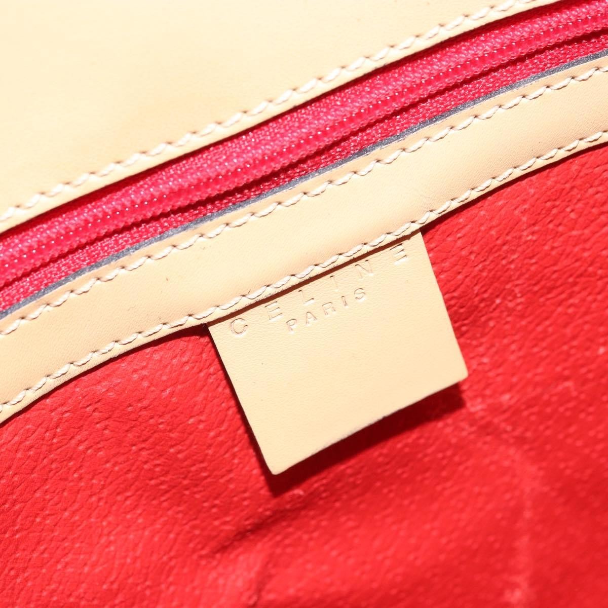 Celine Vintage Shoulder Bag Leather Beige Leather Shoulder Bag Bag