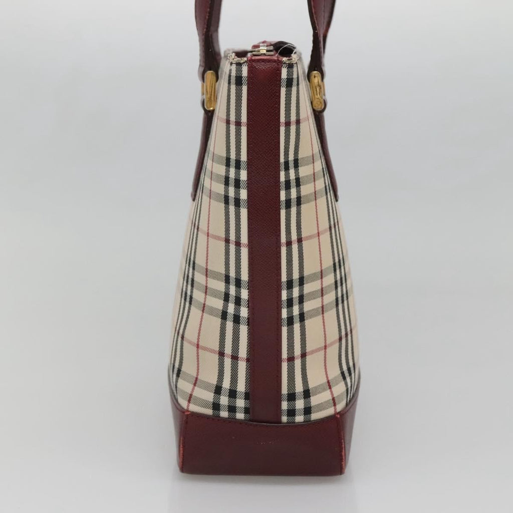 Burberry Nova Check Tote Canvas And Leather Beige Canvas Tote Bag