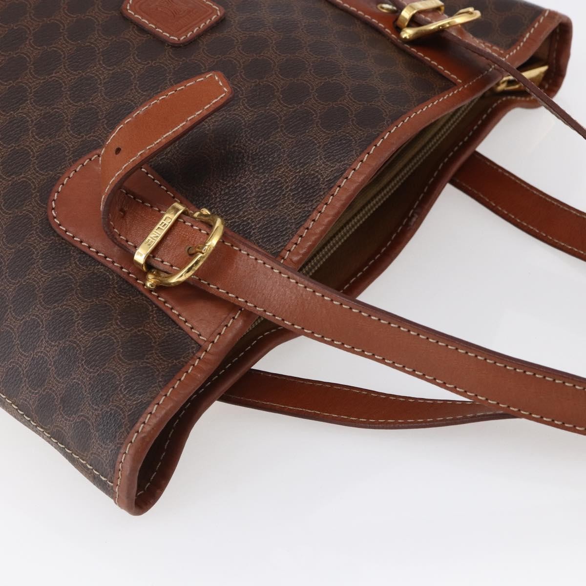 Celine Vintage Macadam Tote Bag Canvas Brown Canvas Tote Bag Bag