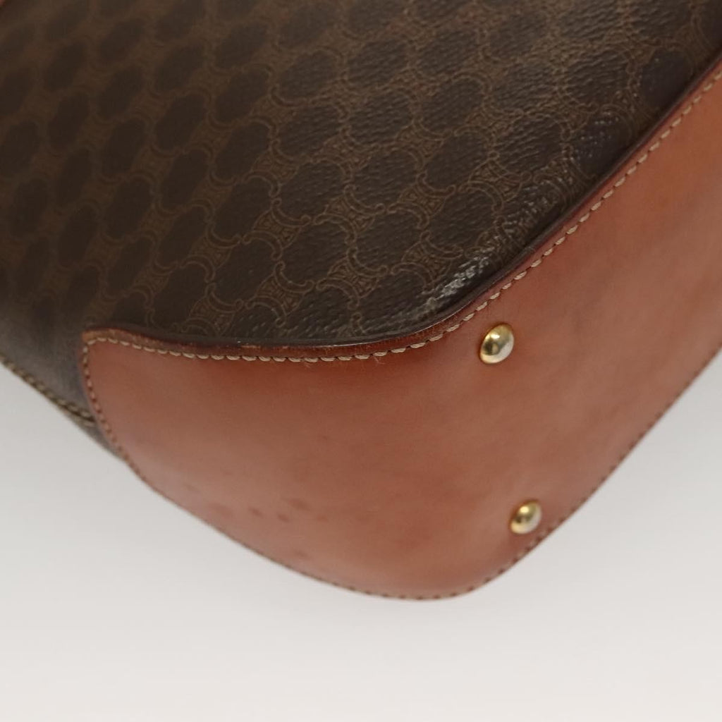 Celine Triomphe Vintage Handbag Macadam Canvas Brown Canvas Bag