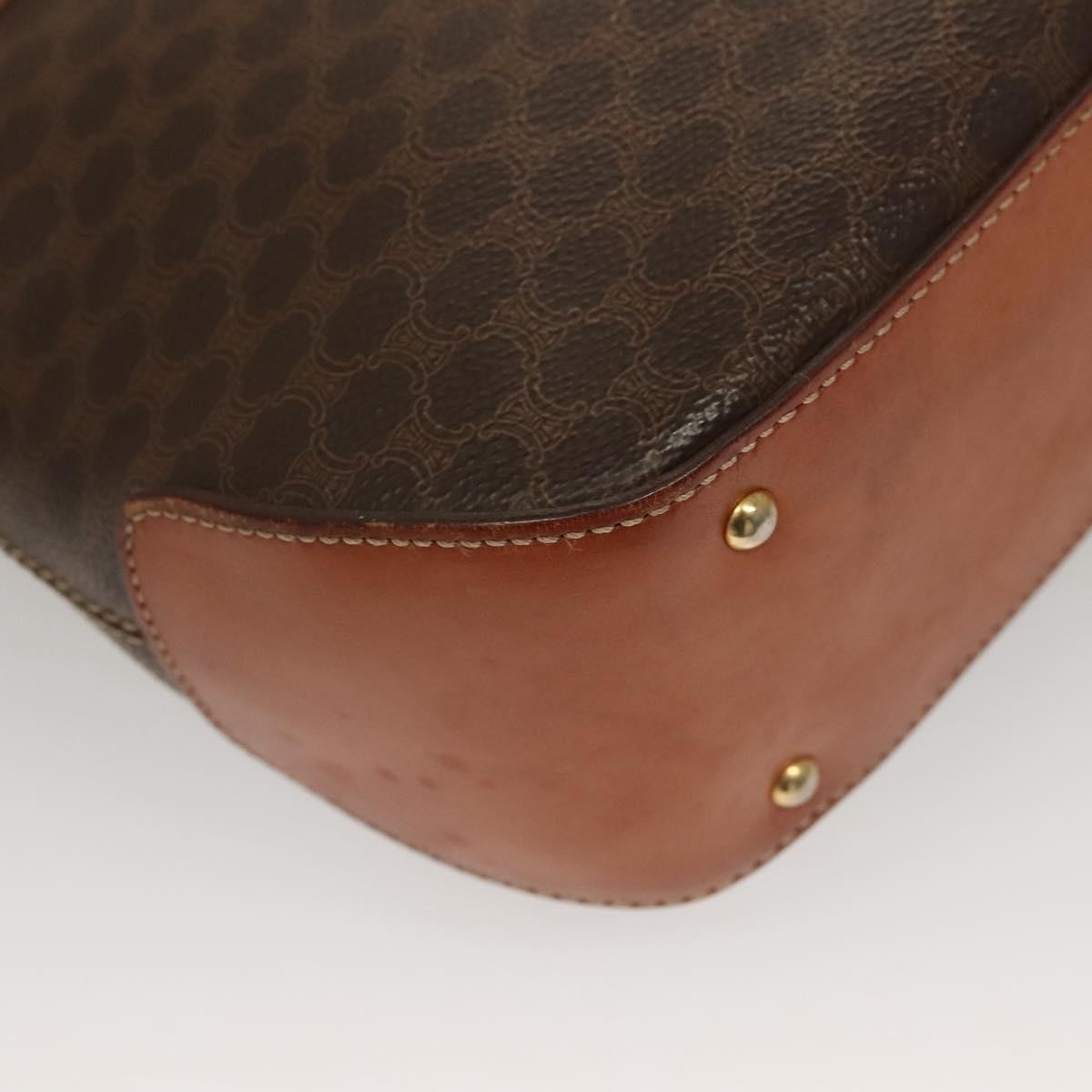 Celine Triomphe Vintage Handbag Macadam Canvas Brown Canvas Bag