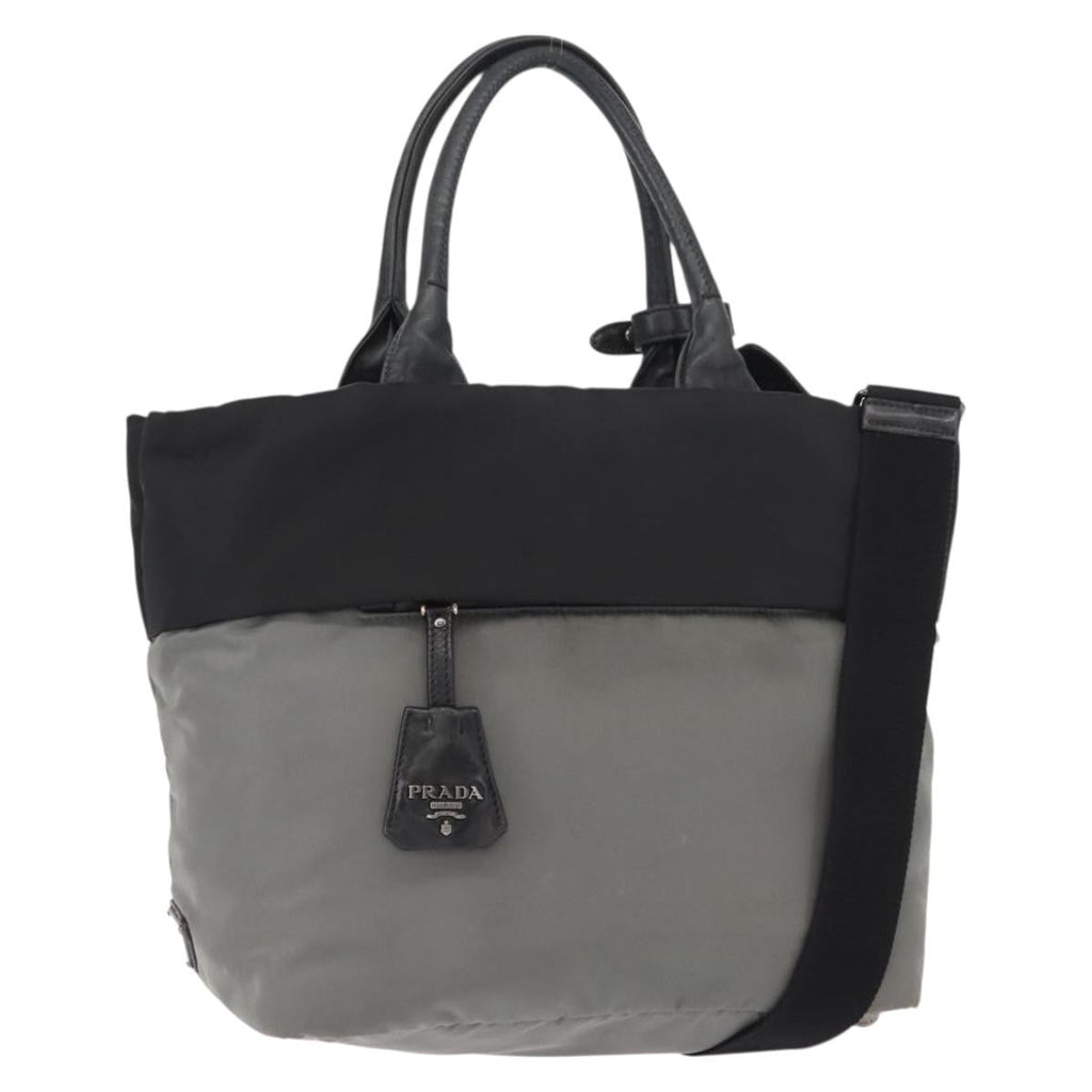 Prada Convertible Double Tote Tessuto Black Nylon Handbag