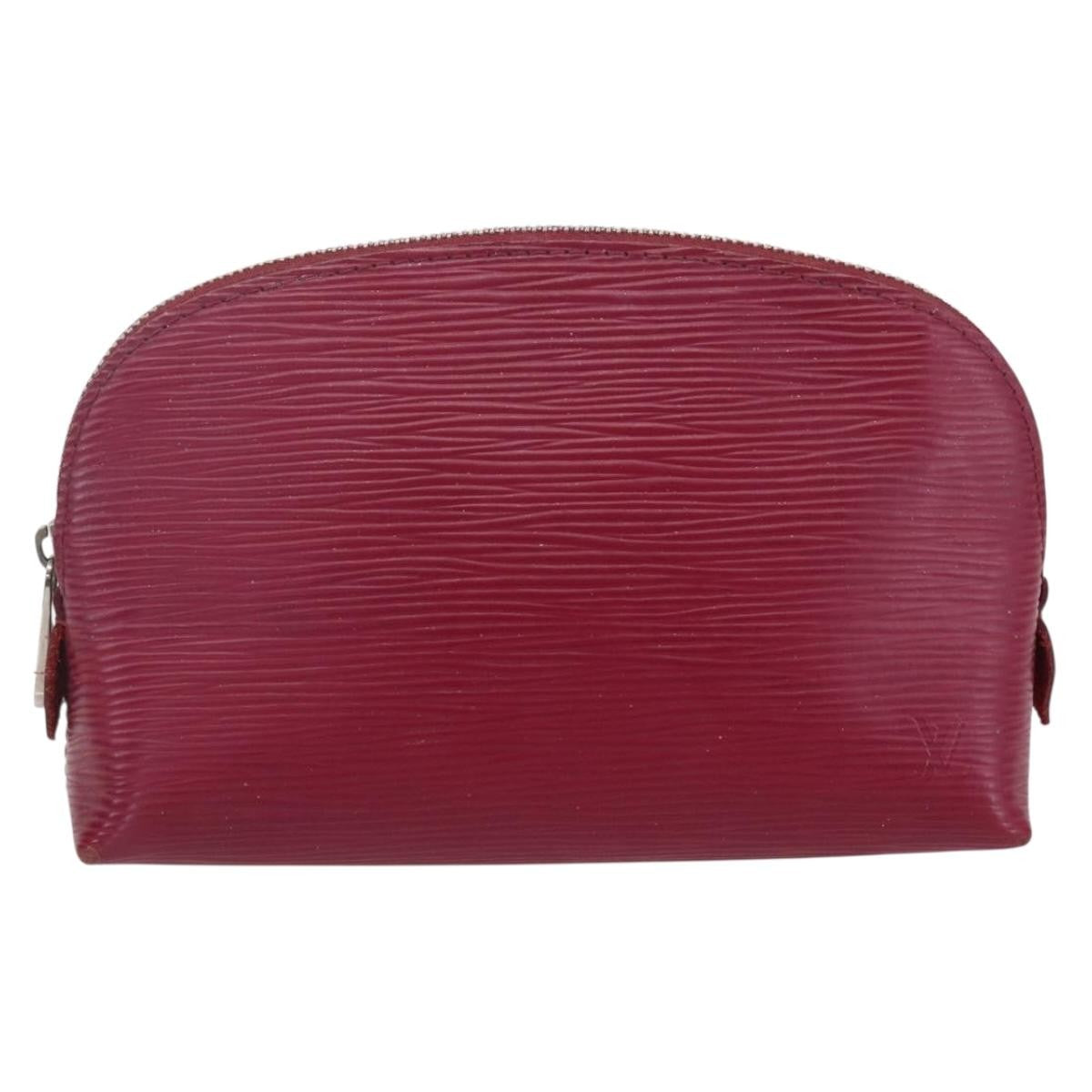 Louis Vuitton Cosmetic Pouch Epi Leather Burgundy Leather Clutche & Pouche Bag