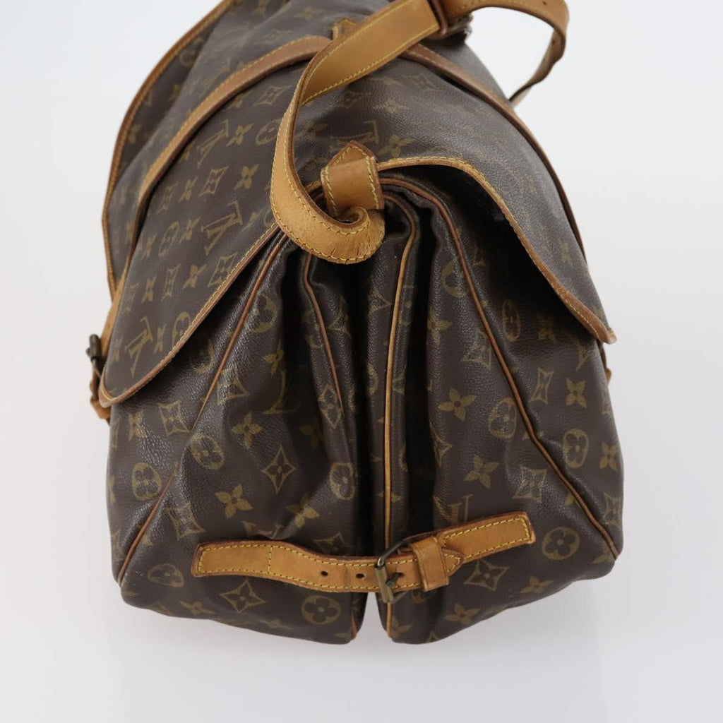 Louis Vuitton Saumur Handbag Monogram Canvas Brown Canvas Shoulder Bag