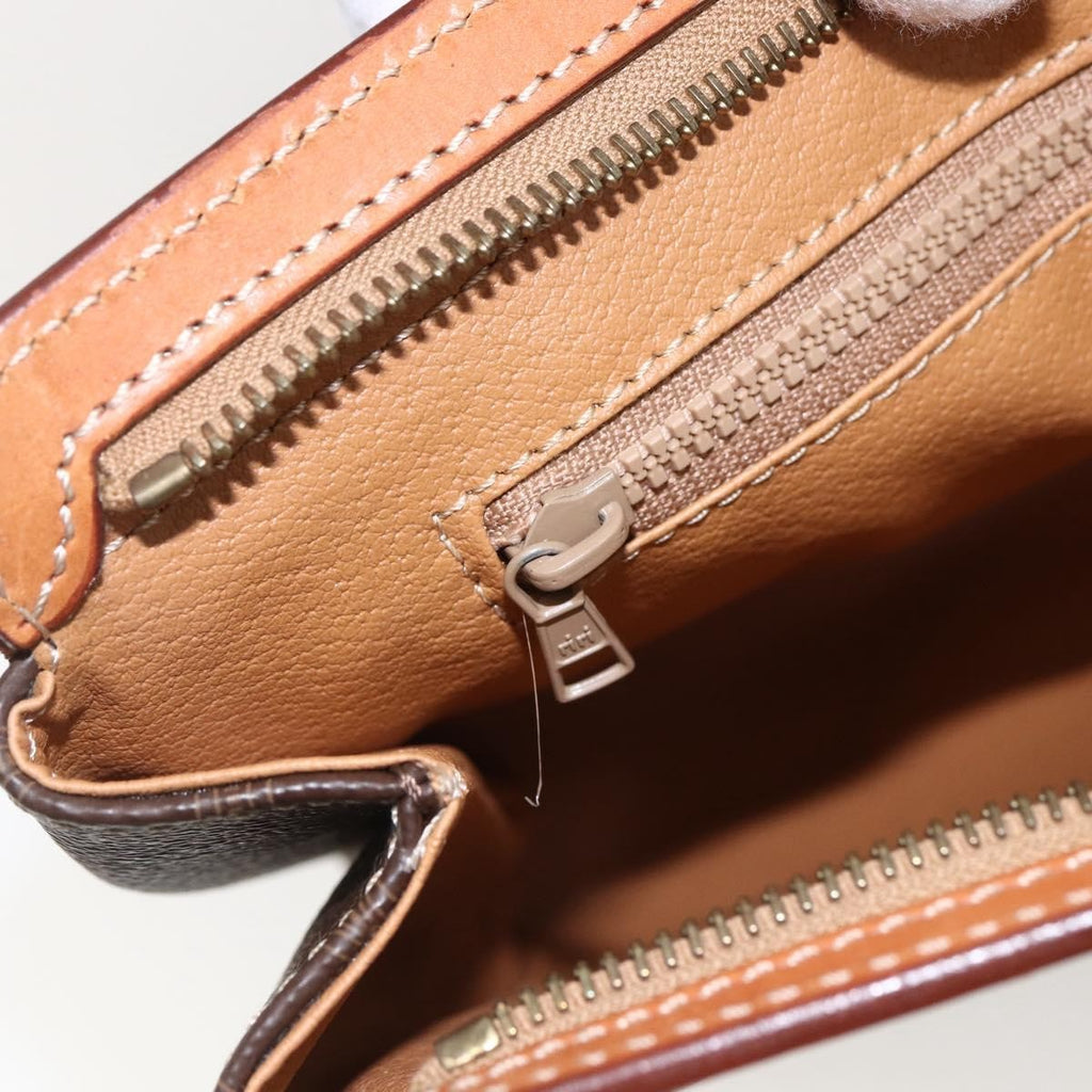 Celine Macadam Pochette Canvas Brown Pvc Clutche & Pouche Bag
