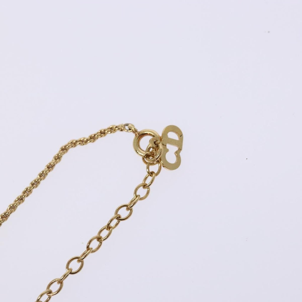 Christian Dior Cd Round Pendant Necklace Metal Gold Metal Jewelry (Pre-Owned)