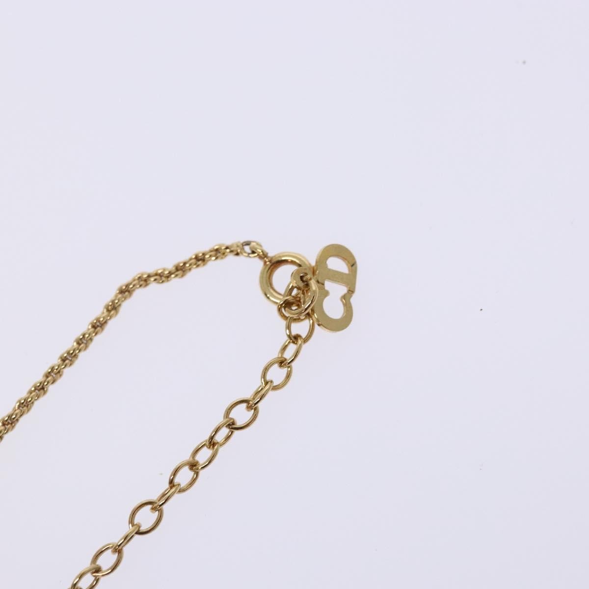 Christian Dior Cd Round Pendant Necklace Metal Gold Metal Jewelry (Pre-Owned)