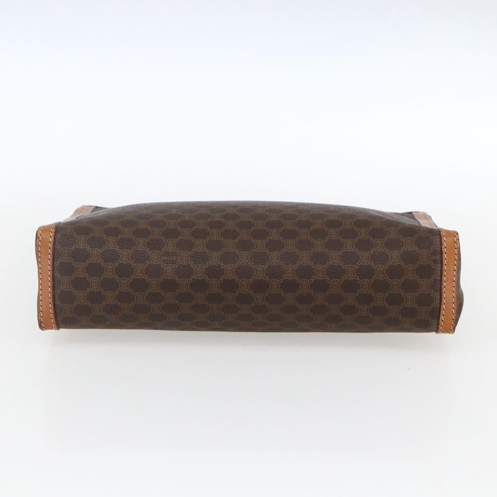 Celine Macadam Pochette Canvas Brown Pvc Clutche & Pouche Bag