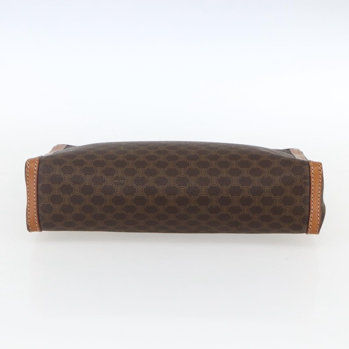 Celine Macadam Pochette Canvas Brown Pvc Clutche & Pouche Bag