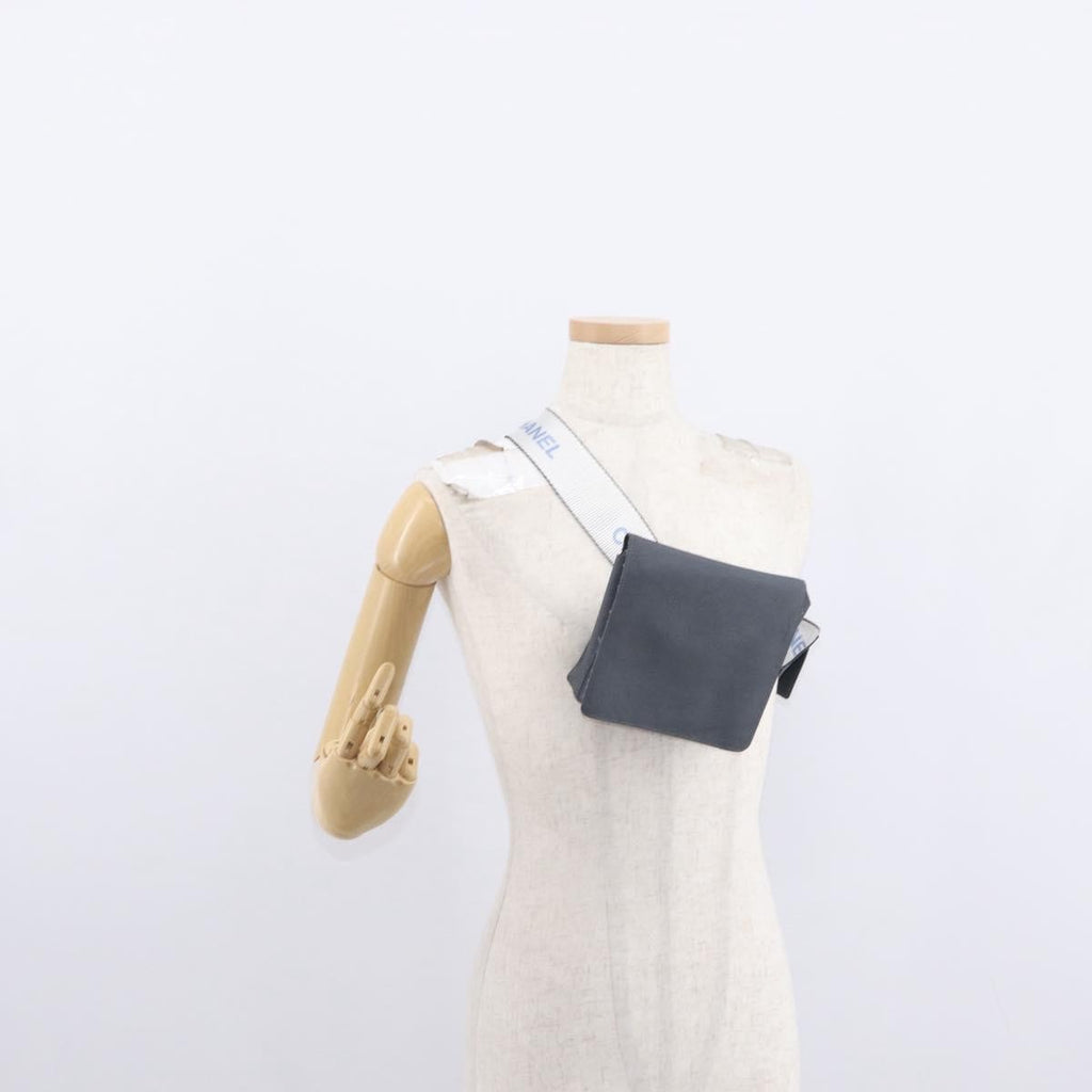 Chanel Sport Line Waist Bag Nylon Gray Nylon Shoulder Bag Bag
