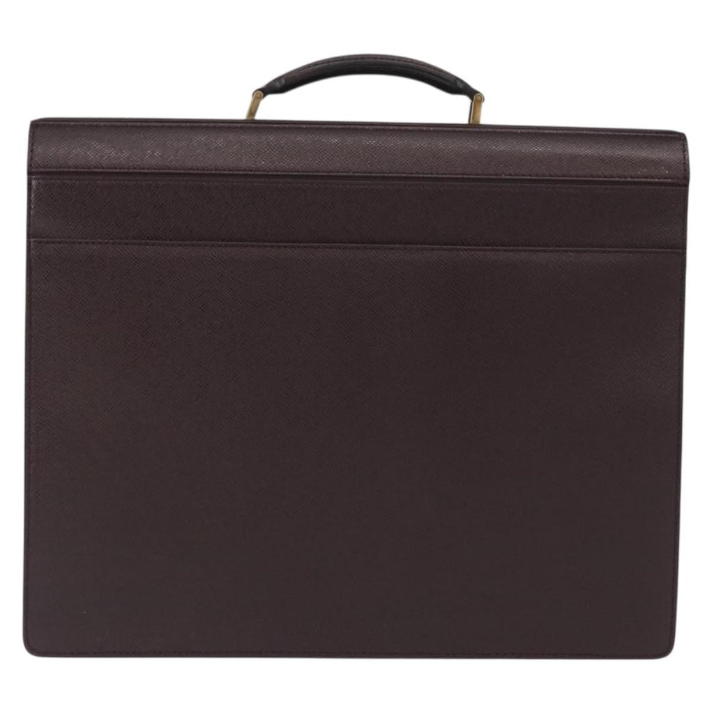 Louis Vuitton Pilot Briefcase Taiga Leather Brown Leather Briefcase Bag