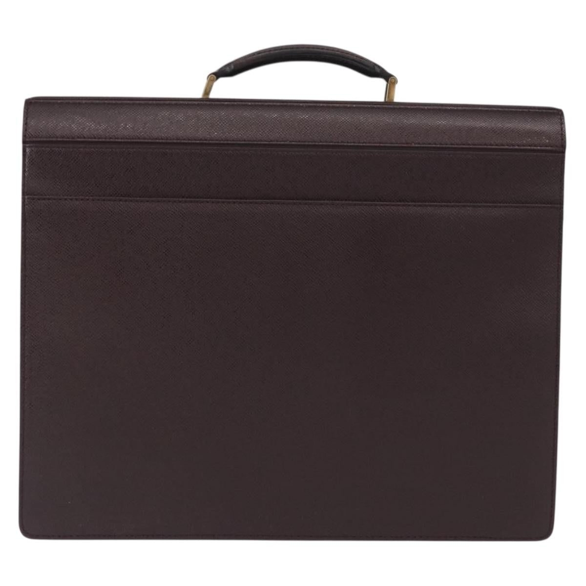 Louis Vuitton Pilot Briefcase Taiga Leather Brown Leather Briefcase Bag