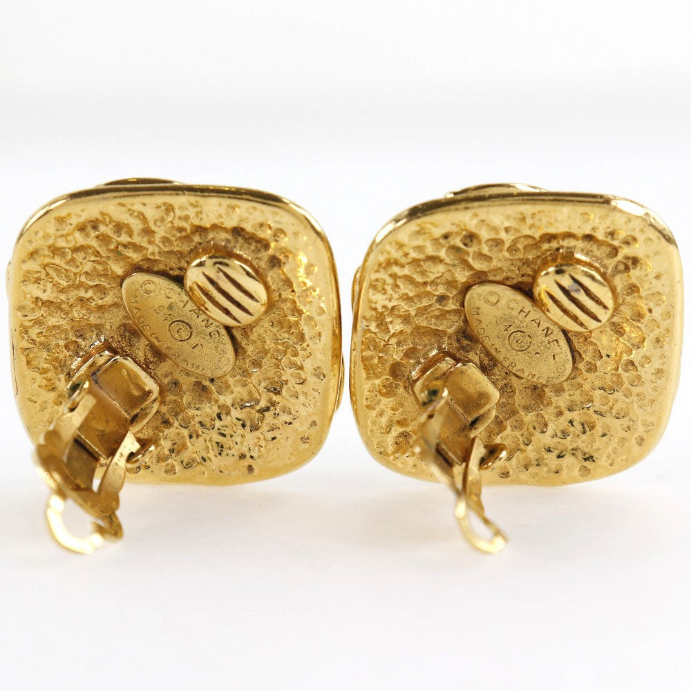 Chanel Vintage Cc Clip-On Earrings Metal Gold Gold_Plated Earrings Jewelry