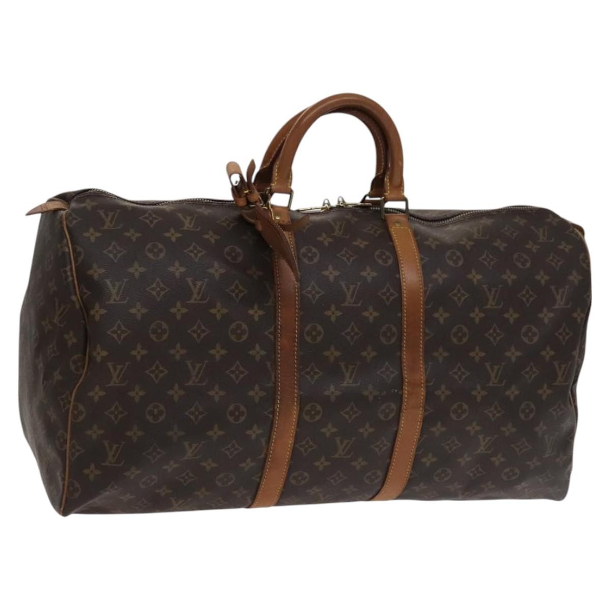 Louis Vuitton Keepall Bag Monogram Canvas Brown Canvas Travel Bag