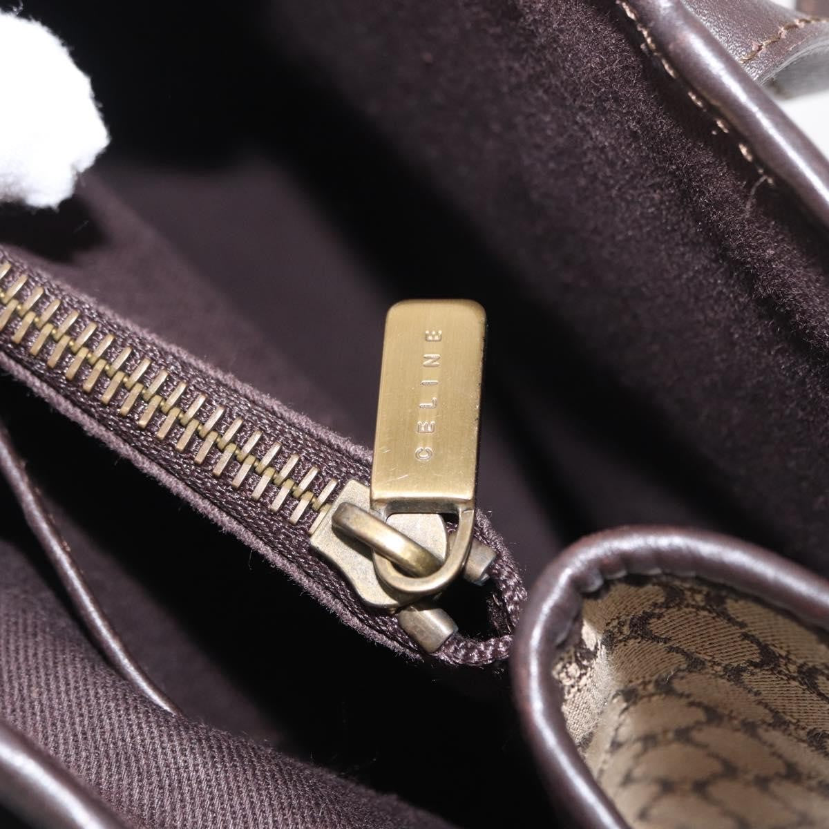 Celine Vintage Macadam Handbag Canvas Beige Canvas Handbag