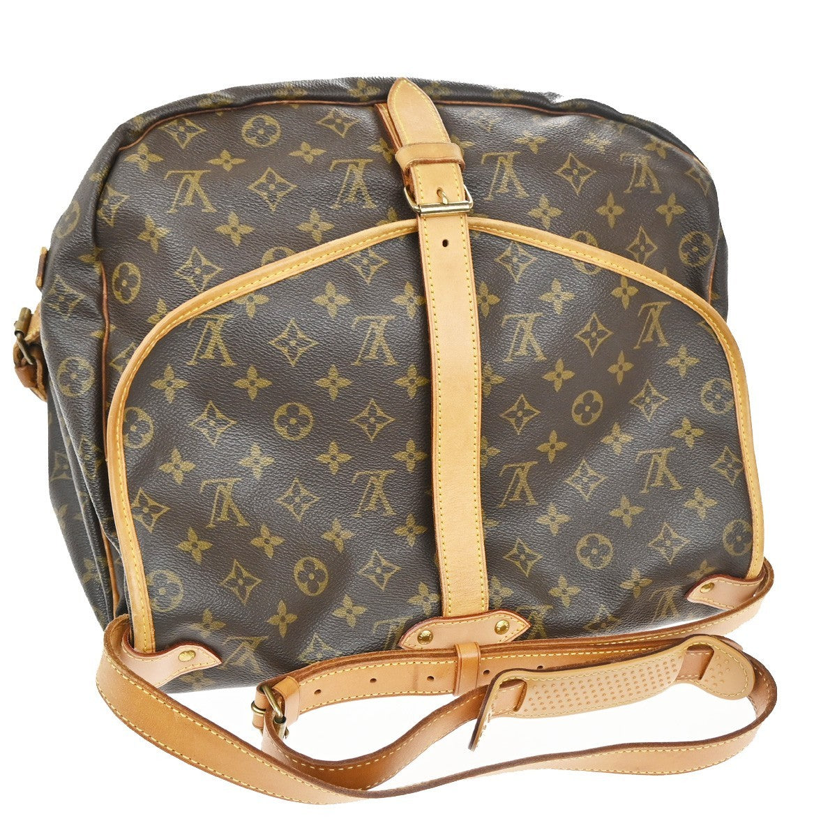 Louis Vuitton Saumur Handbag Monogram Canvas Brown Canvas Shoulder Bag