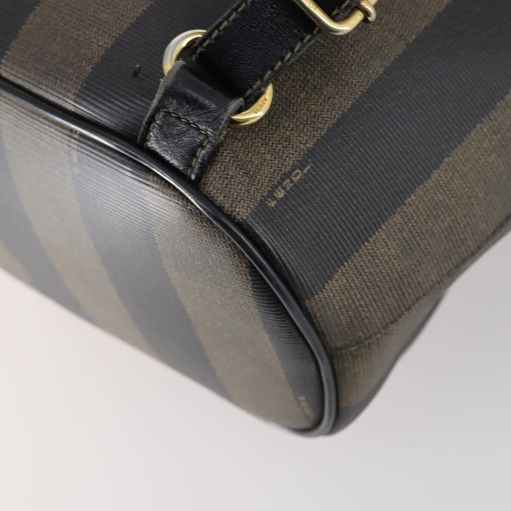 Fendi Pequin Front Pocket Backpack Coated Canvas Brown Pvc Backpack Bag