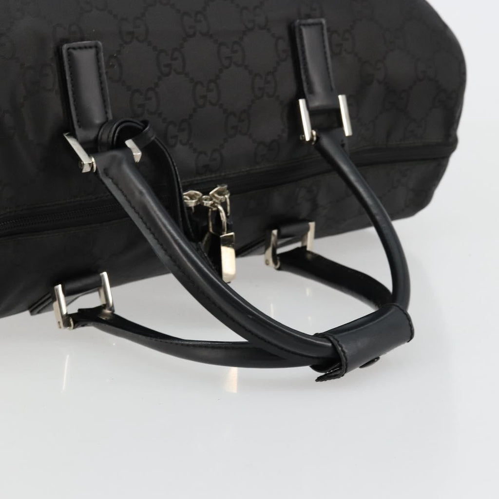 Gucci Duffle Bag Jumbo Gg Embossed Leather Black Pvc Handbag (Pre-Owned)