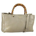 Gucci Bamboo Shopper Tote Leather Beige Leather Tote Bag Bag (Pre-Owned)