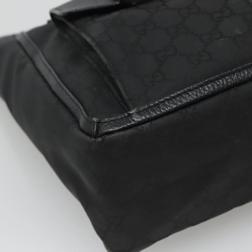 Gucci Abbey Pocket Tote Gg Canvas Black Canvas Tote Bag Bag (Pre-Owned)