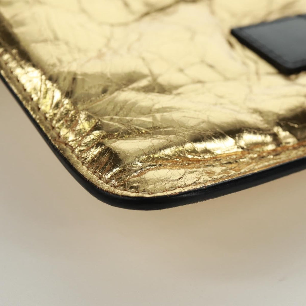 Chanel Feminine Pouch Crinkled Leather Gold Leather Clutche & Pouche Bag