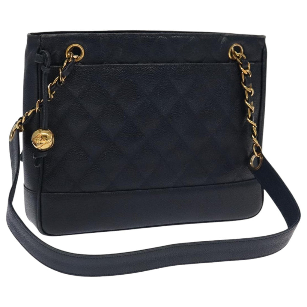 Chanel Vintage Shoulder Bag Leather Navy Leather Shoulder Bag Bag