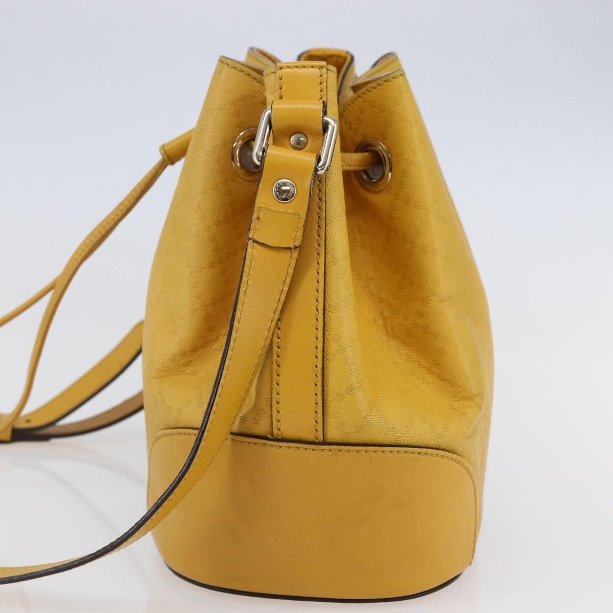 Gucci Bright Bucket Bag Diamante Leather Yellow Leather Shoulder Bag Bag (Pre-Owned)