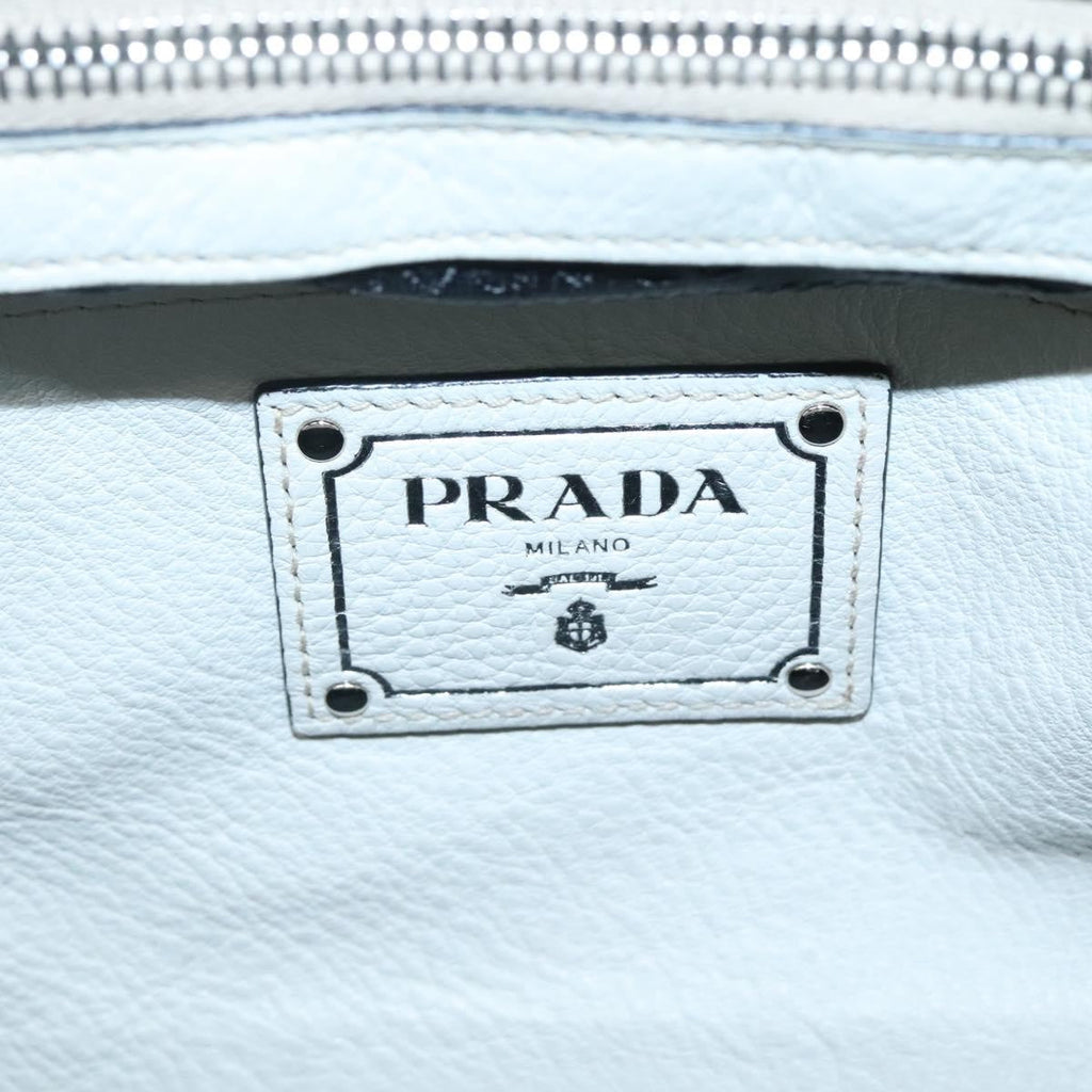 Prada Front Pocket Wing Convertible Tote Vitello Daino White Leather Tote Bag Bag